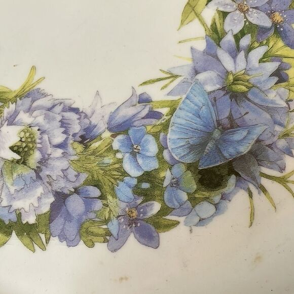 Hallmark Marjolein Bastin Serving Dish Butterfly Nature Floral Blue Skies - Picture 3 of 8
